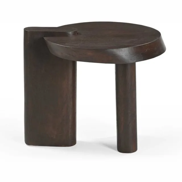 Starfurn Bijzettafel Rava - Rond Bruin Hout - 50x45x45cm