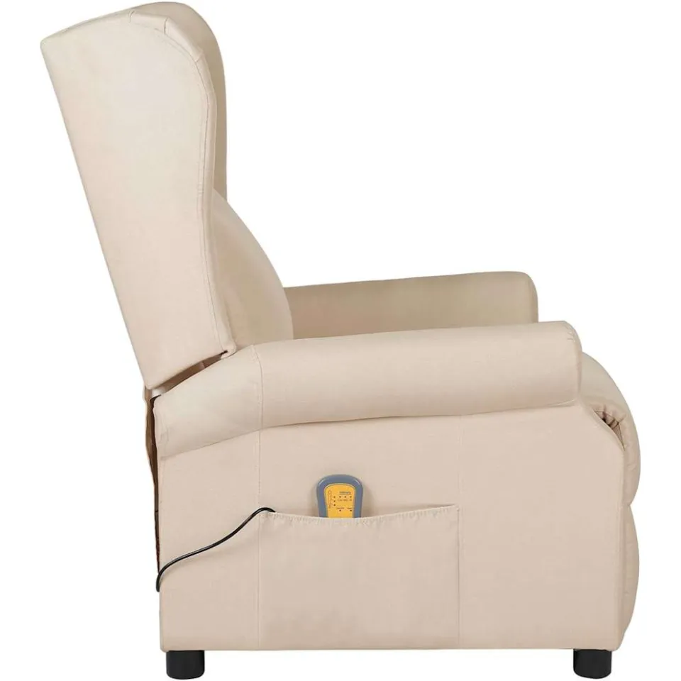 vidaXL Massagestoel stof crèmekleurig, foto 4