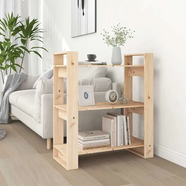 vidaXL Boekenkast/kamerverdeler 80x35x91 cm massief grenenhout bruin, foto 2
