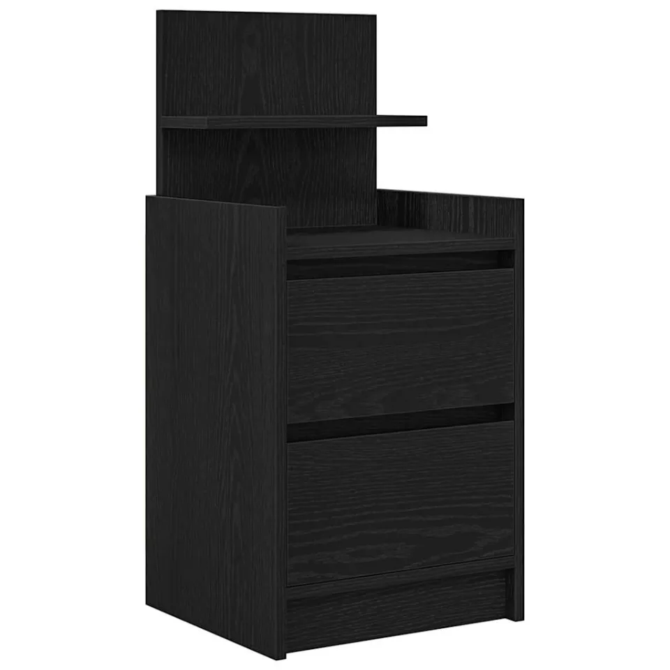 vidaXL Nachtkastjes met 2 lades 2 st 38x34x80 cm zwart, foto 4