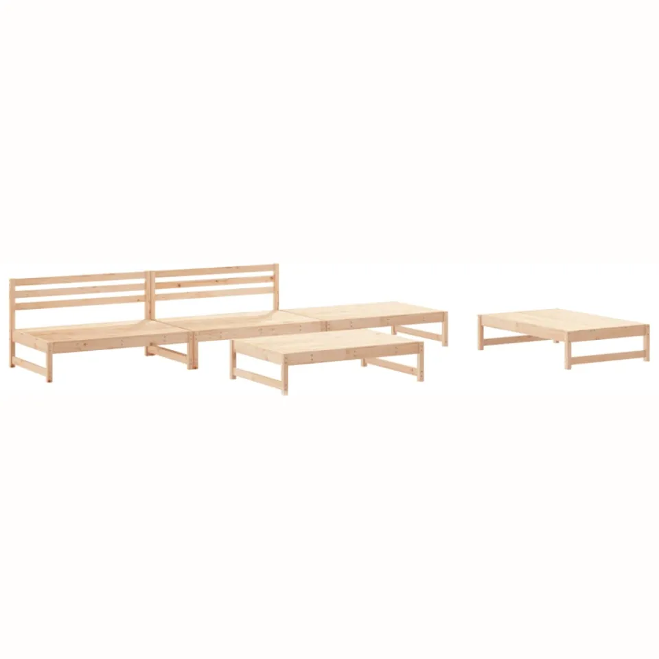 vidaXL 5-delige Loungeset massief grenenhout bruin, foto 3