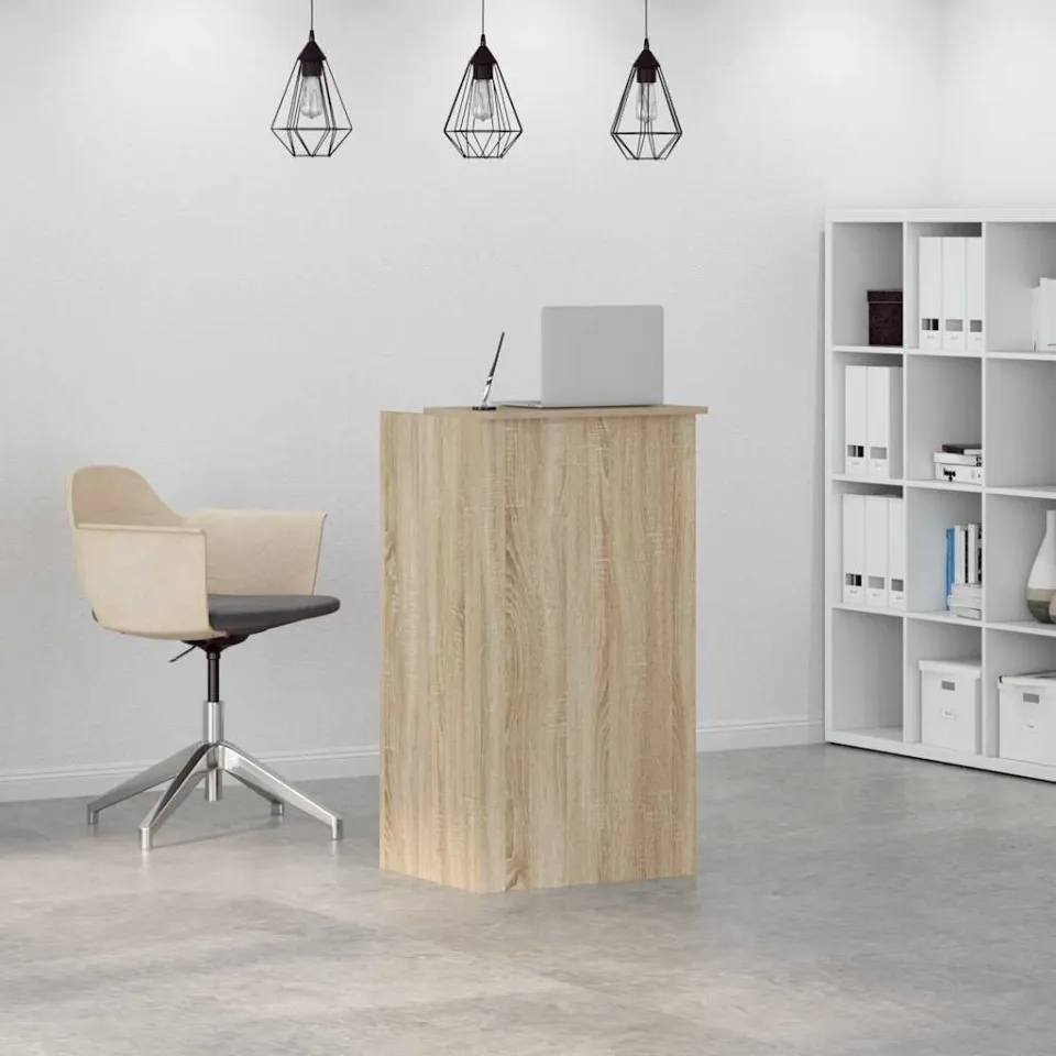 vidaXL Receptiebalie Sonoma Eiken 55x50x103,5 cm Bewerkt Hout, foto 2