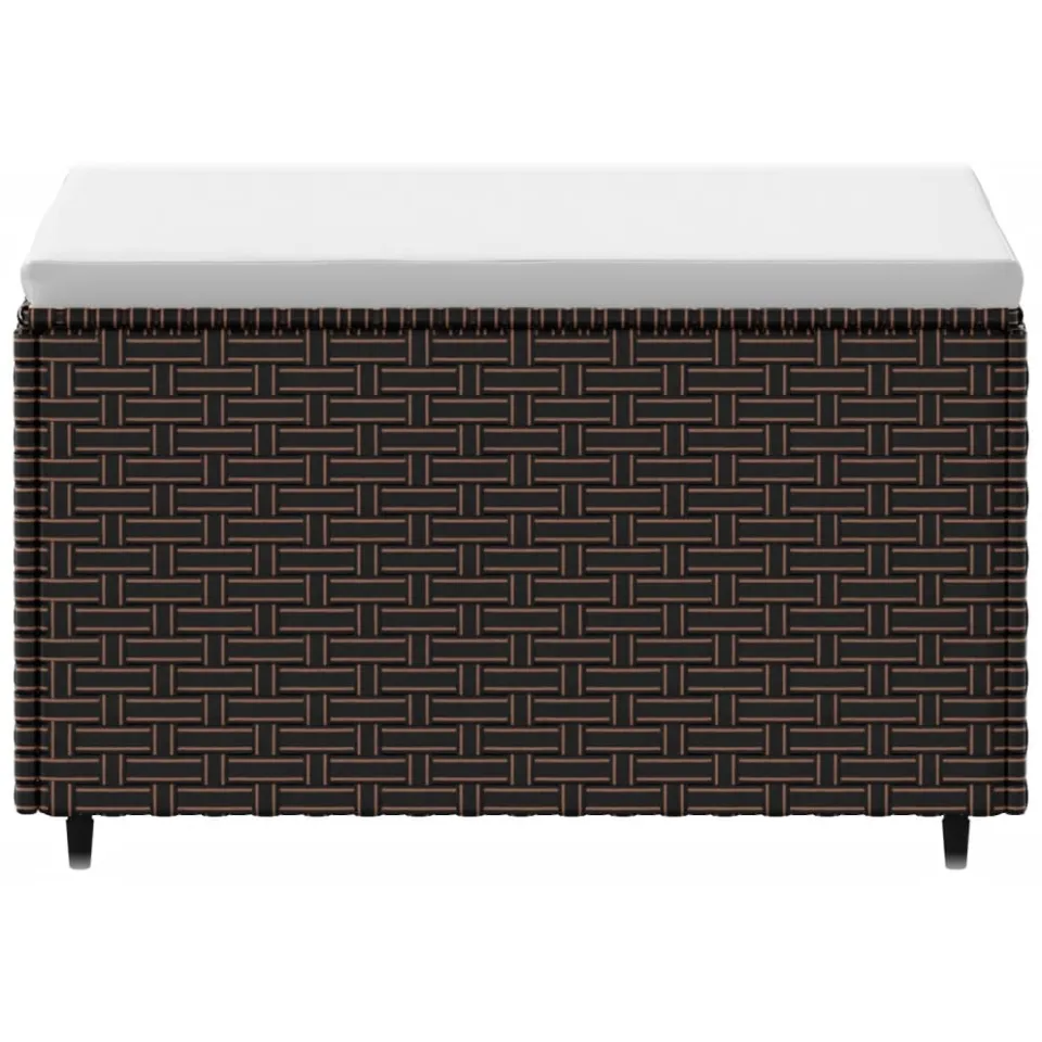 vidaXL Voetensteun met kussen poly rattan bruin