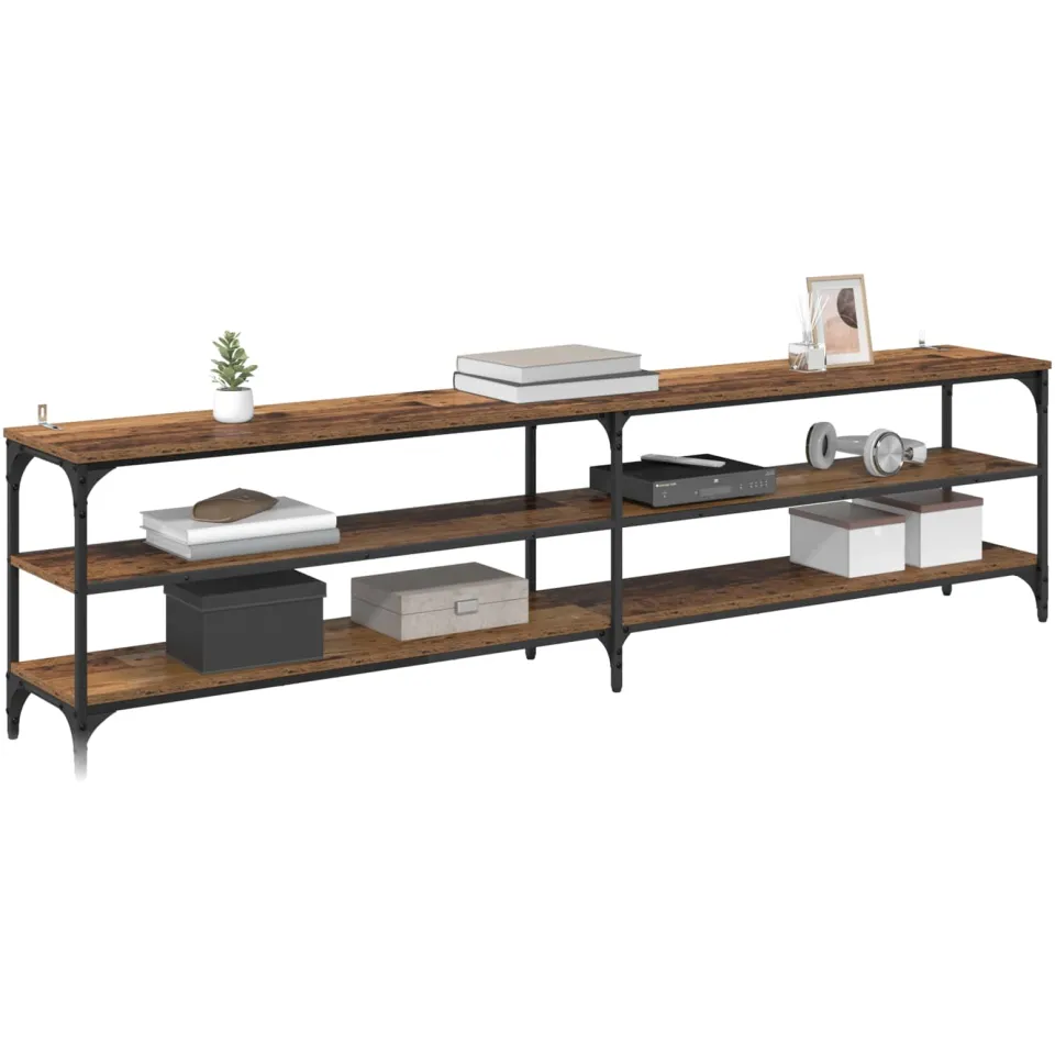 vidaXL TV-kast 200 x 30 x 50 cm Oud Hout Gemonteerd hout en ijzer Bruin