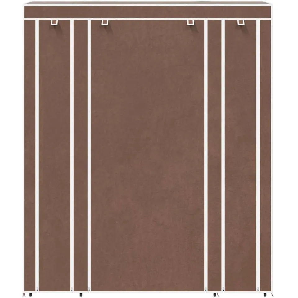 vidaXL Kledingkast met vakken en stangen 45x150x176 cm stof bruin, foto 4