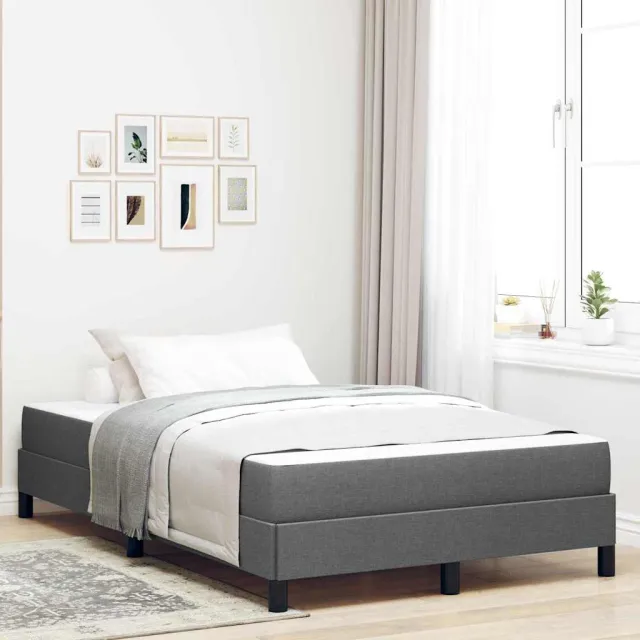 vidaXL Boxspringbed Donkergrijs 120 x 200 cm Stof