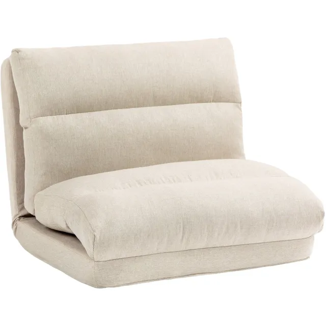Homona Vloerstoel met slaapfunctie - In 6 standen verstelbare rugleuning - Inklapbaar - 70 x 72 x 56 cm - Beige