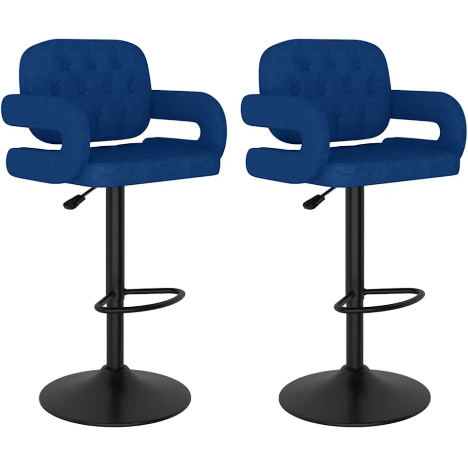 vidaXL Barkrukken 2 st stof blauw, foto 3
