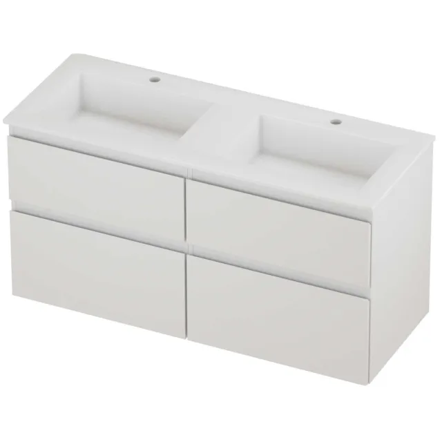 Proline Aristo Badmeubelset Polystone Elegant 4 Laden 120x46x62 cm Glans Wit Glans Wit