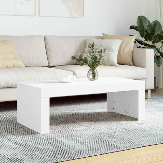 vidaXL Salontafel 102x50x36 cm bewerkt hout wit, foto 2
