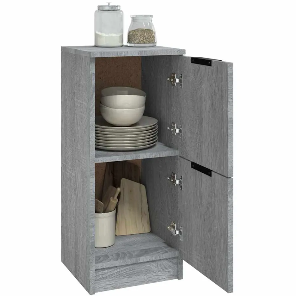 vidaXL Dressoirs 2 st 30x30x70 cm bewerkt hout grijs sonoma eikenkleur