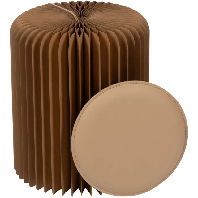 J-Line poef Vouwbaar - papier - camel Bruin