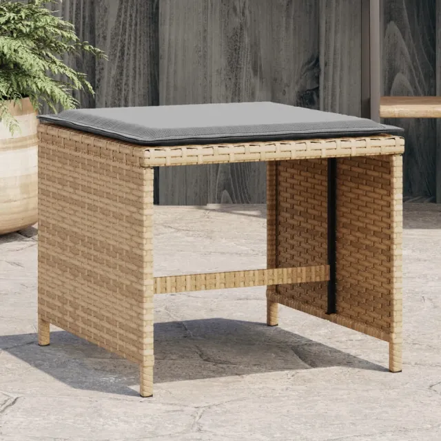 vidaXL Tuinkrukken 4 st kussens 41x41x36 cm poly rattan gemengd beige