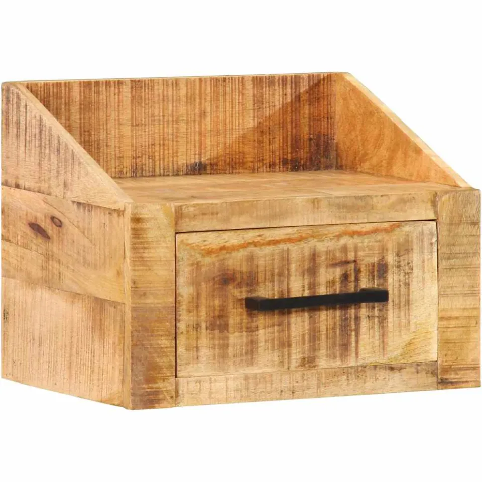 vidaXL Nachtkastje met lade Bruin 40 x 30 x 30 cm Massief Mango Hout, foto 4