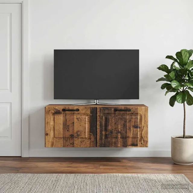 vidaXL Wandbeugel TV-kast Oud hout 78,5 x 31 x 30 cm Bewerkt hout Bruin