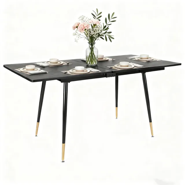 MEUBLE COSY Meubles Cosy – Uitschuifbare eettafel – 120-160 cm – Zwarte houtlook