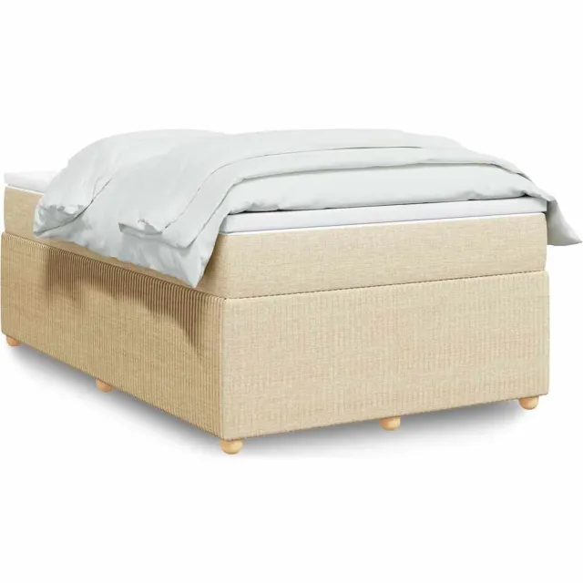 vidaXL Boxspring met matras stof crèmekleurig 120x190 cm