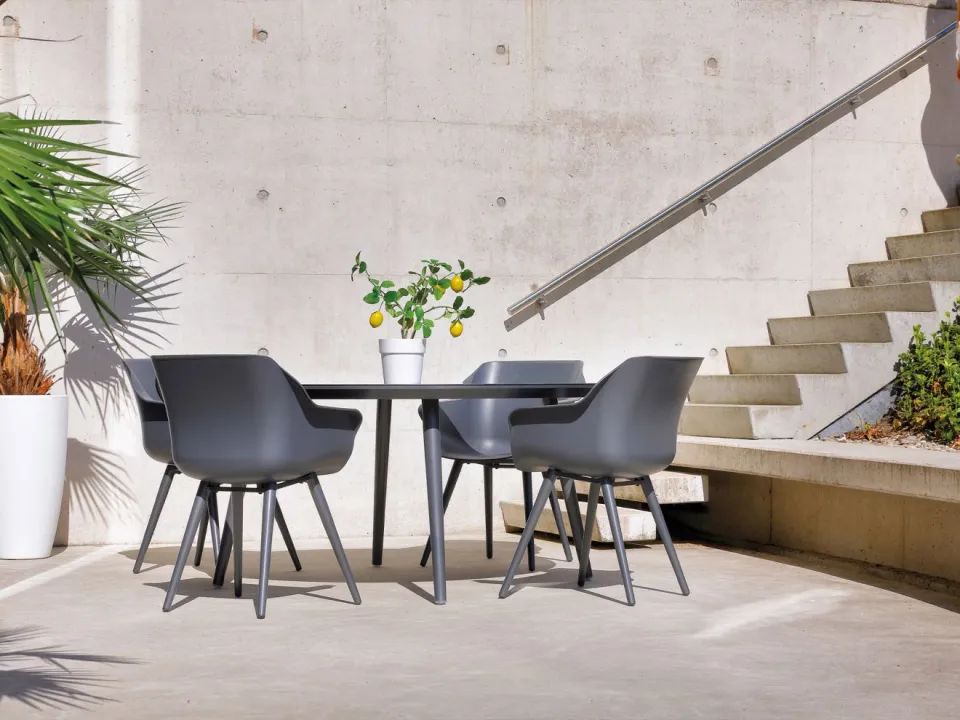 Hartman tuinmeubelen Hartman Sophie Studio dining tuintafel ø128cm grijs, foto 3
