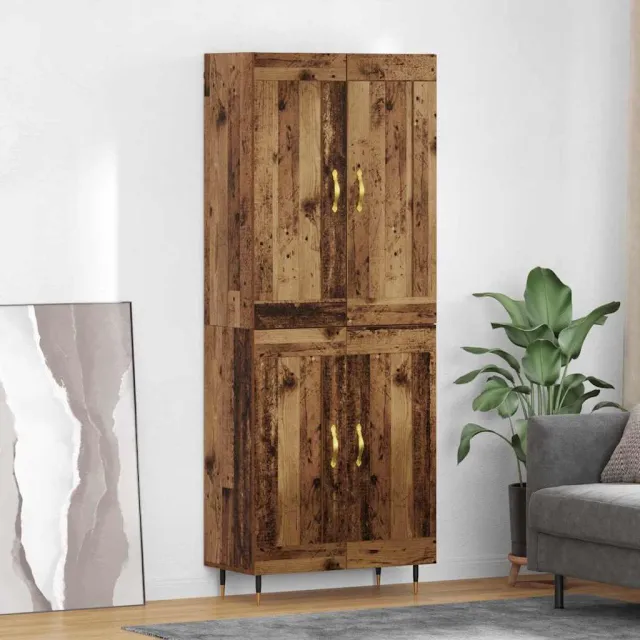 vidaXL Highboard Oud Hout 69,5 x 34 x 90 cm Bewerkt hout bruin, foto 2