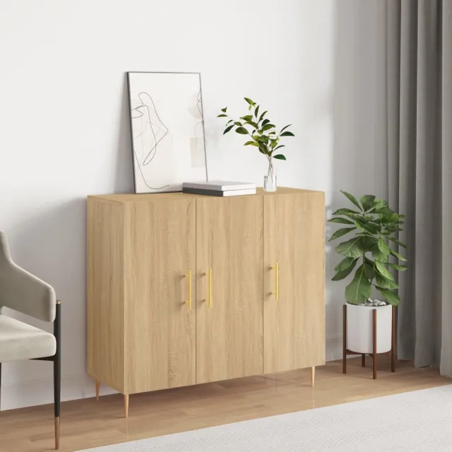 vidaXL Dressoir 90x34x80 cm bewerkt hout sonoma eikenkleurig, foto 2