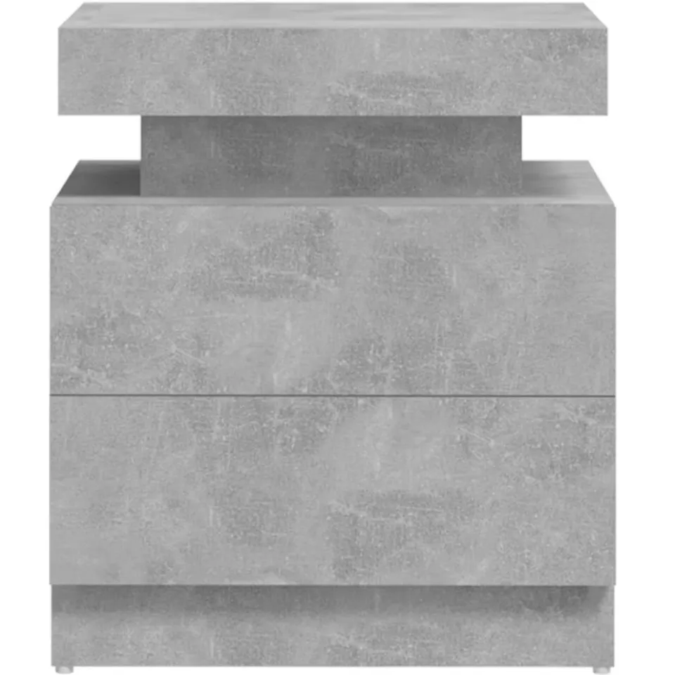 vidaXL Nachtkastje 45x35x52 cm bewerkt hout betongrijs