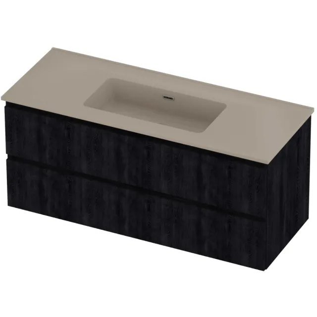 Proline Tribute Badmeubelset Porselein Enkel 120x46x54 cm Mat Crème Cotton Charcoal Oak Eiken