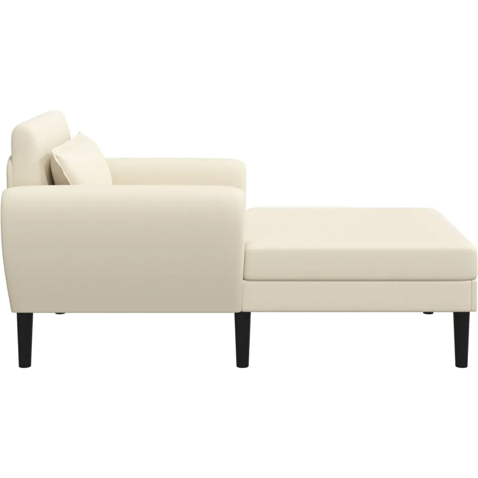 vidaXL Chaise longue Crèmekleurig Grof geweven fluweel, foto 4
