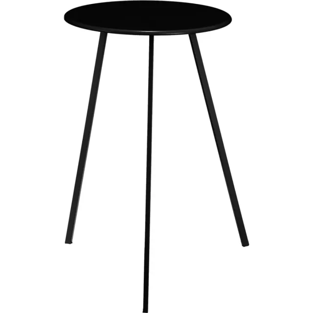 Mica Decorations Seatle Bijzettafel voor Buiten - Bijzettafel Rond H58 x Ø38 cm - Metaal met Smalle Poten - Tafeltje voor Balkon of Tuin - Bijzettafeltje Buiten - Zwart