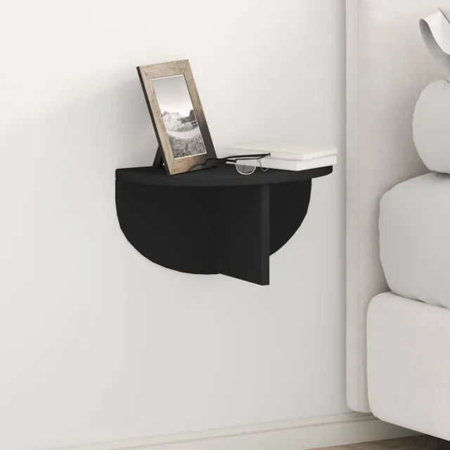 vidaXL Wandplank 2 st Zwart 38 x 19 x 19 cm
