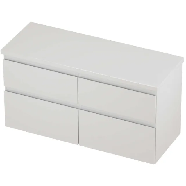 Proline Deck Badmeubelset Asymmetrisch 4 Laden 120x46x55 cm Hoogglans Wit