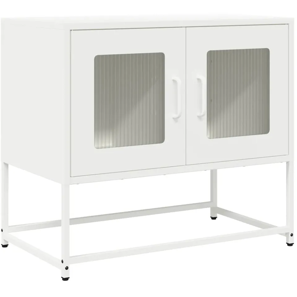 vidaXL Tv-meubel 68x39x60,5 cm koudgewalst staal wit, foto 3