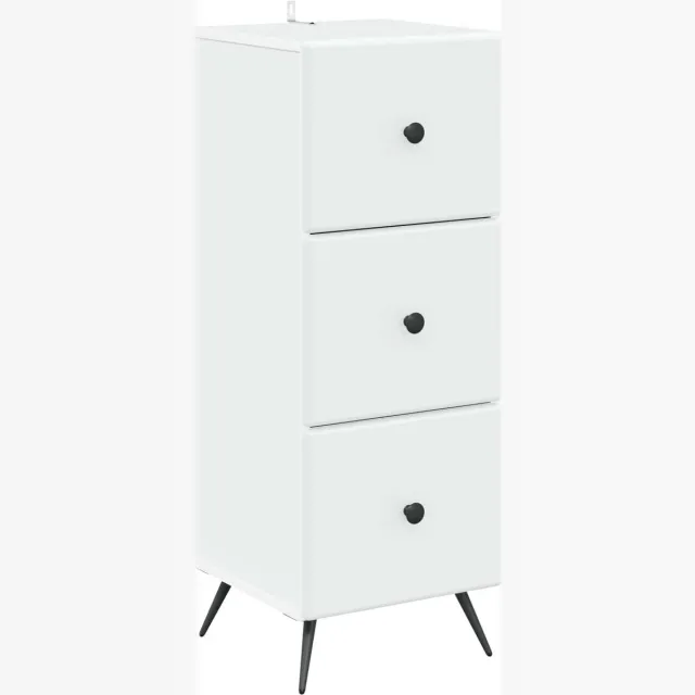 vidaXL Ladekast - Wit - 33 - x - 34,5 - x - 90 - cm - Bewerkt - hout