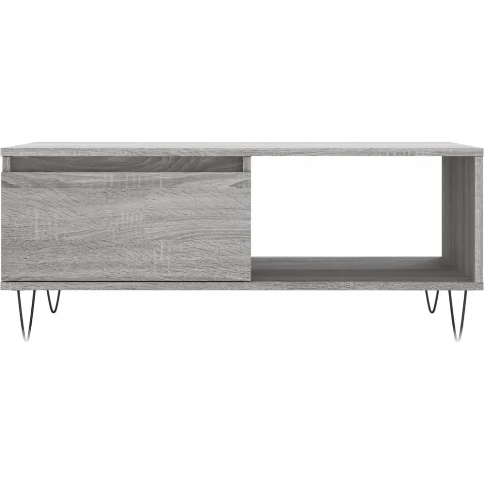 vidaXL Salontafel 90x50x36,5 cm bewerkt hout grijs sonoma