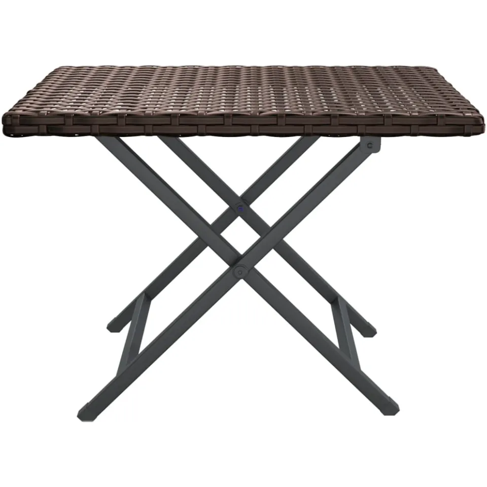 vidaXL Tafel inklapbaar 45x35x32 cm poly rattan bruin