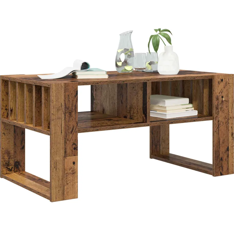 vidaXL Salontafel Oudhout 92 x 49,5 x 45 cm Bewerkt hout Bruin