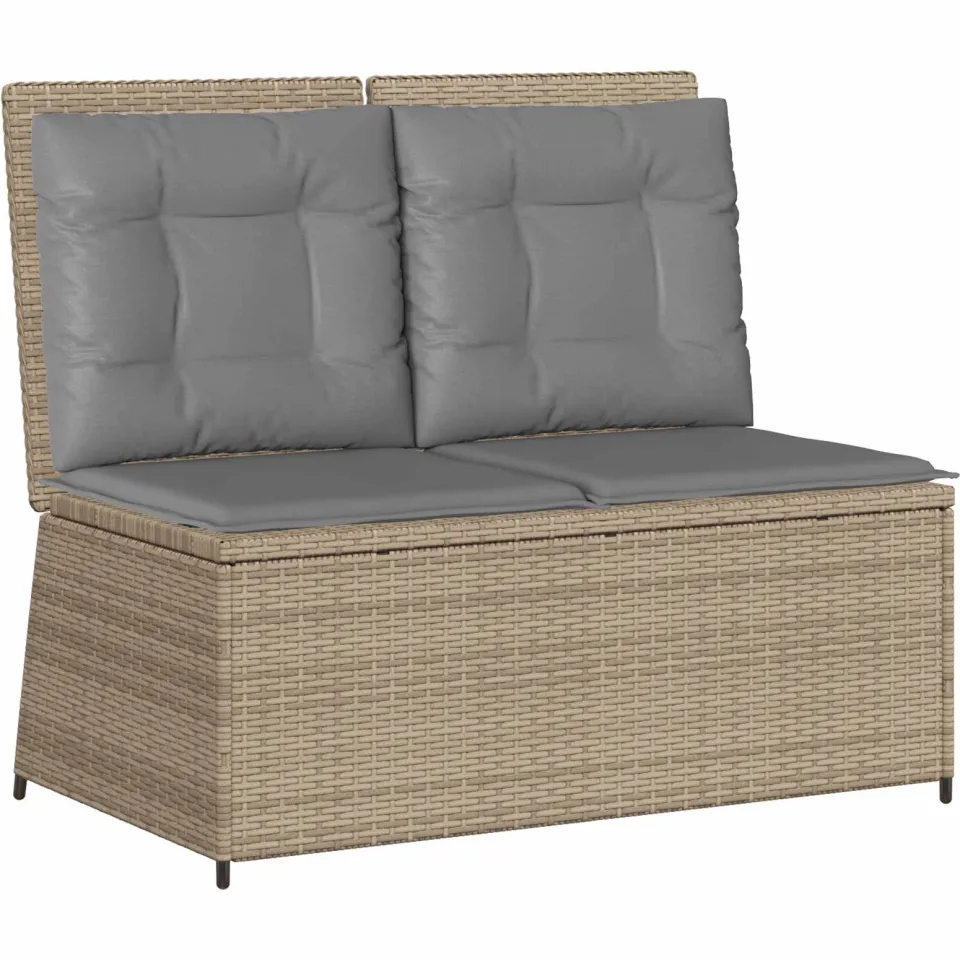 vidaXL Tuinbank Beige poly rattan