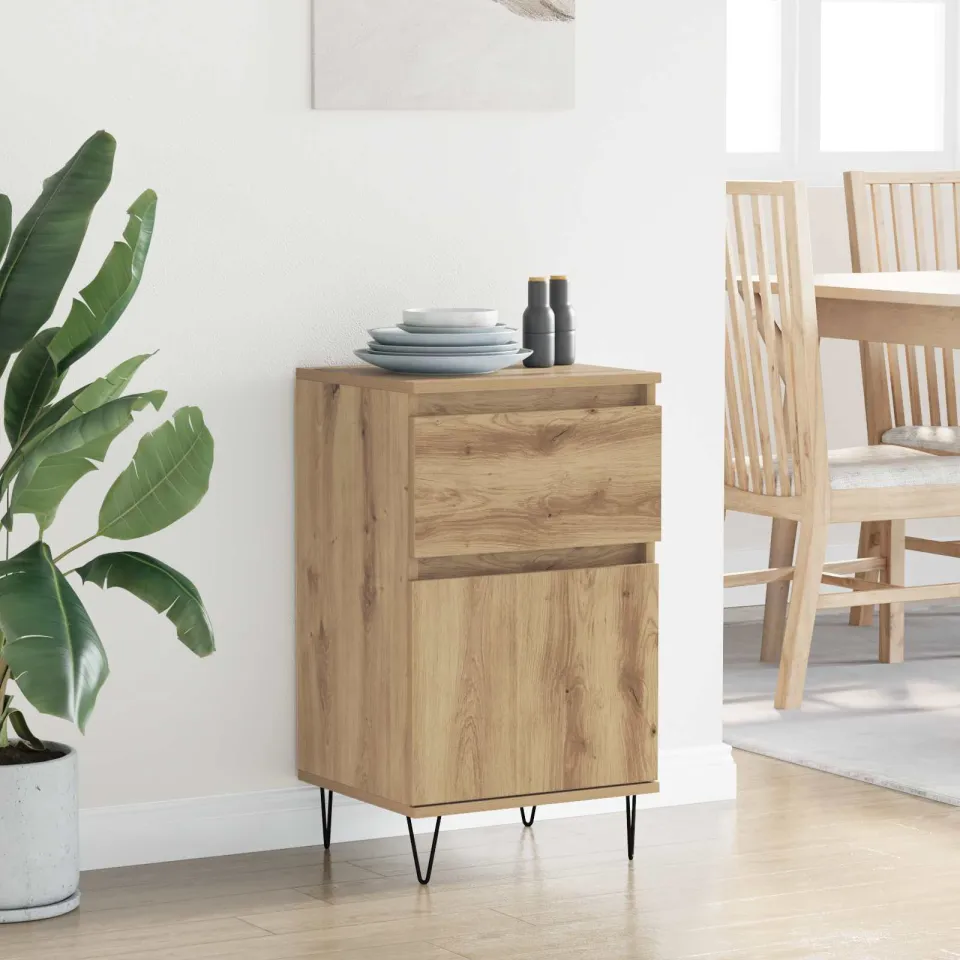 vidaXL Dressoir artisanaal eikenkleurig 35 x 40 x 70 cm Bewerkt hout, foto 4