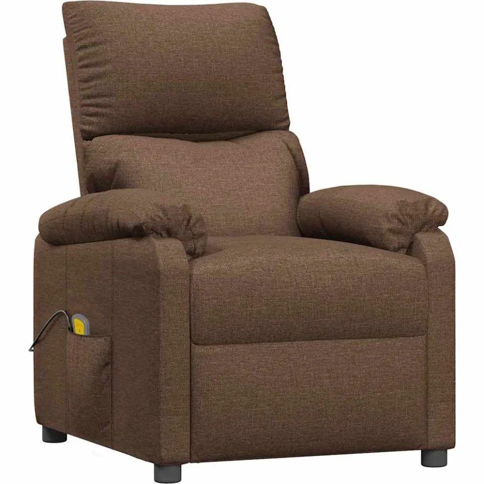 vidaXL Massagestoel stof bruin, foto 3