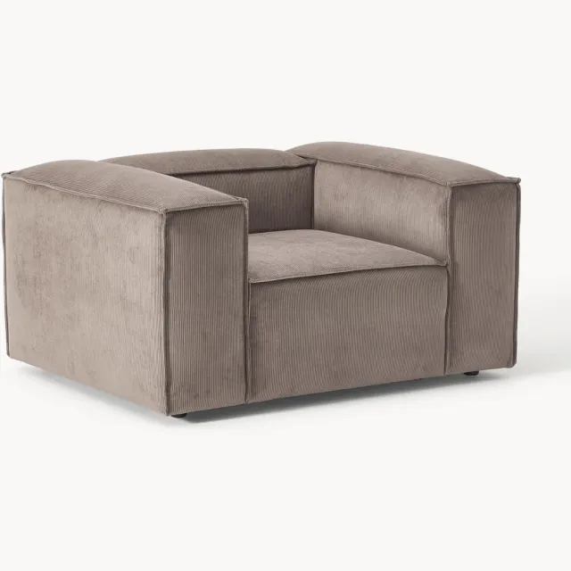 Westwing Collection Fauteuil Lennon van corduroy taupe
