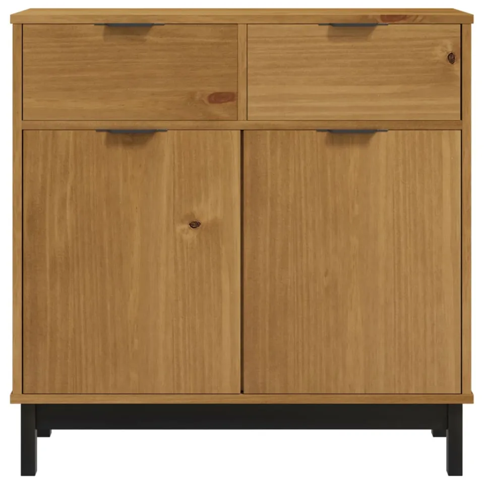 vidaXL Dressoir FLAM 80x40x80 cm massief grenenhout bruin, foto 4