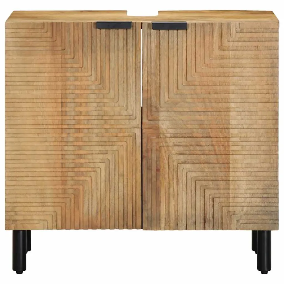 vidaXL Wastafelmeubel 62x33x58 cm massief mango bruin, foto 3