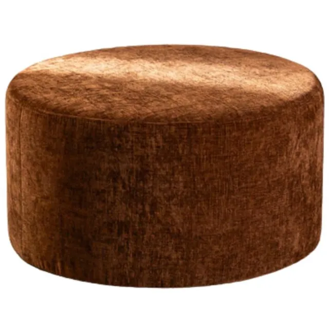Bronx71 Poef Elle rond chenille koper ø70 cm