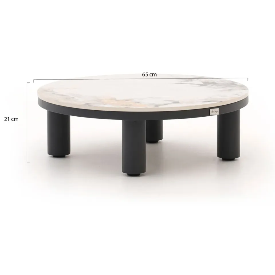 Bellagio tuinmeubelen Bellagio Sarsina lounge tuintafelset ø85cm(h:27cm)/ø65cm (h:21cm) grijs, foto 3