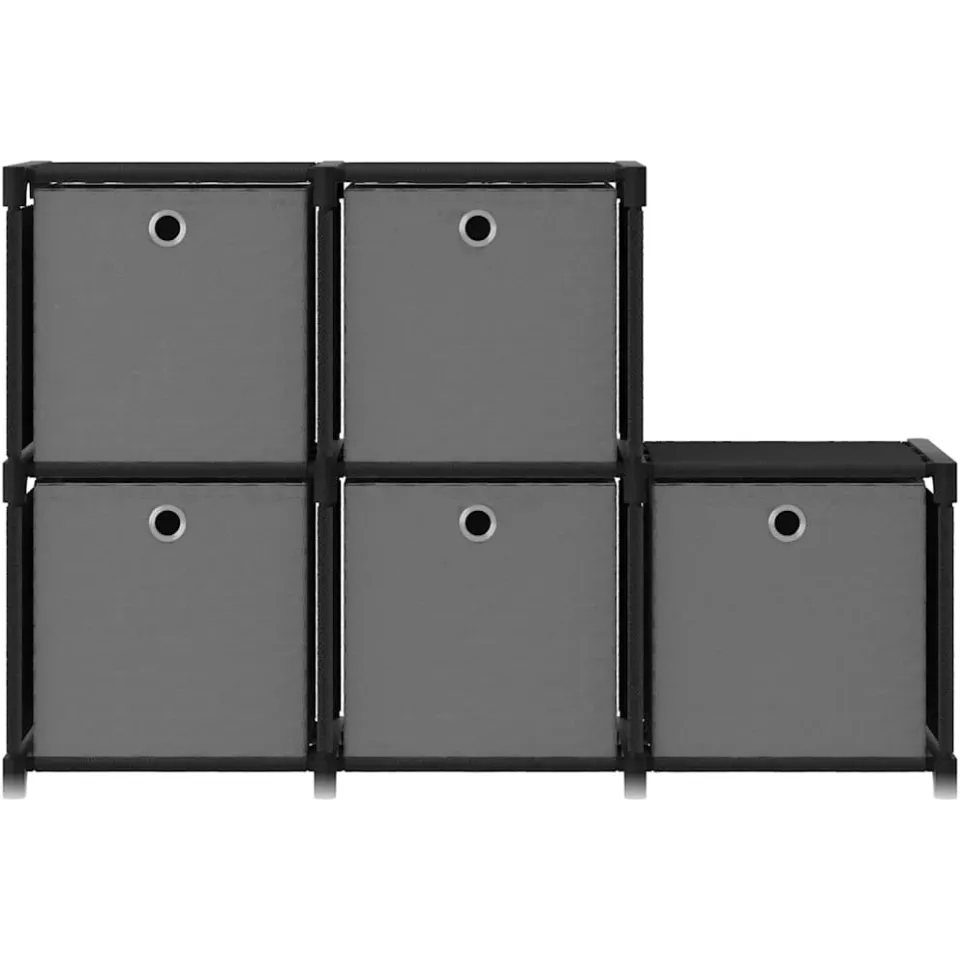 vidaXL Kast met 5 vakken met boxen 103x30x72,5 cm stof zwart, foto 2