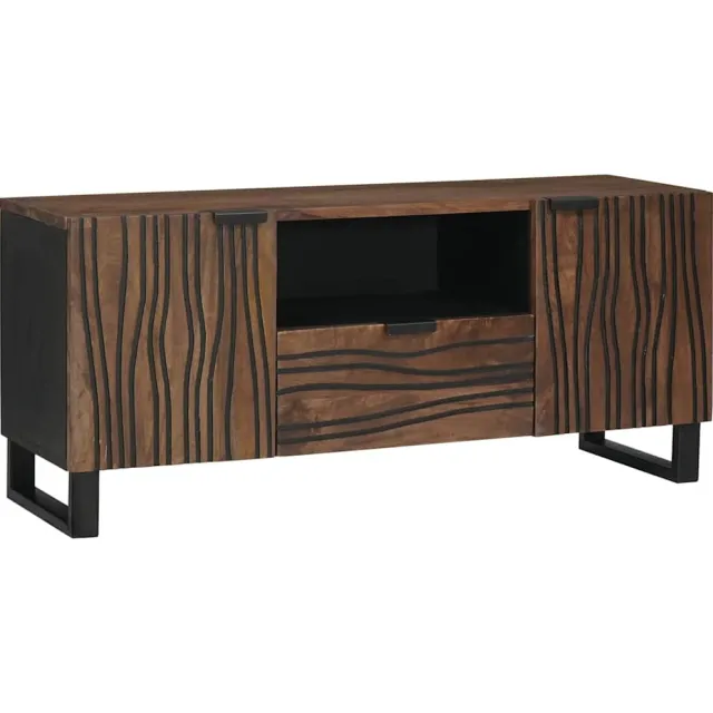 vidaXL TV Eenheden 105 x 33 x 46 cm Walnotenhout Bewerkt hout bruin, foto 2