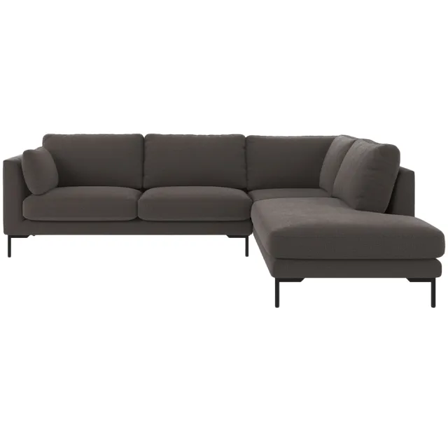 Rowico Home Corwin gestoffeerde hoekbank antraciet - rechts - 266 cm Zwart