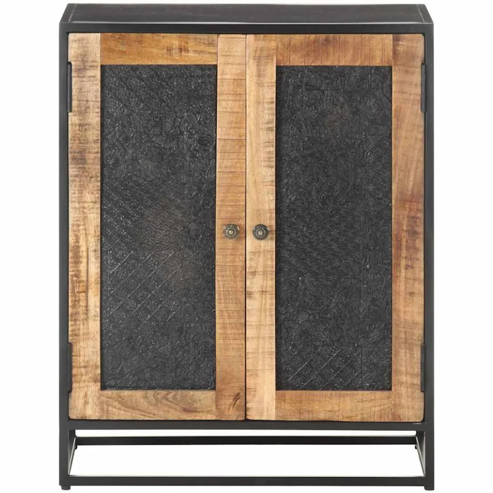 vidaXL Dressoir 60x35x75 cm ruw mangohout bruin, foto 2