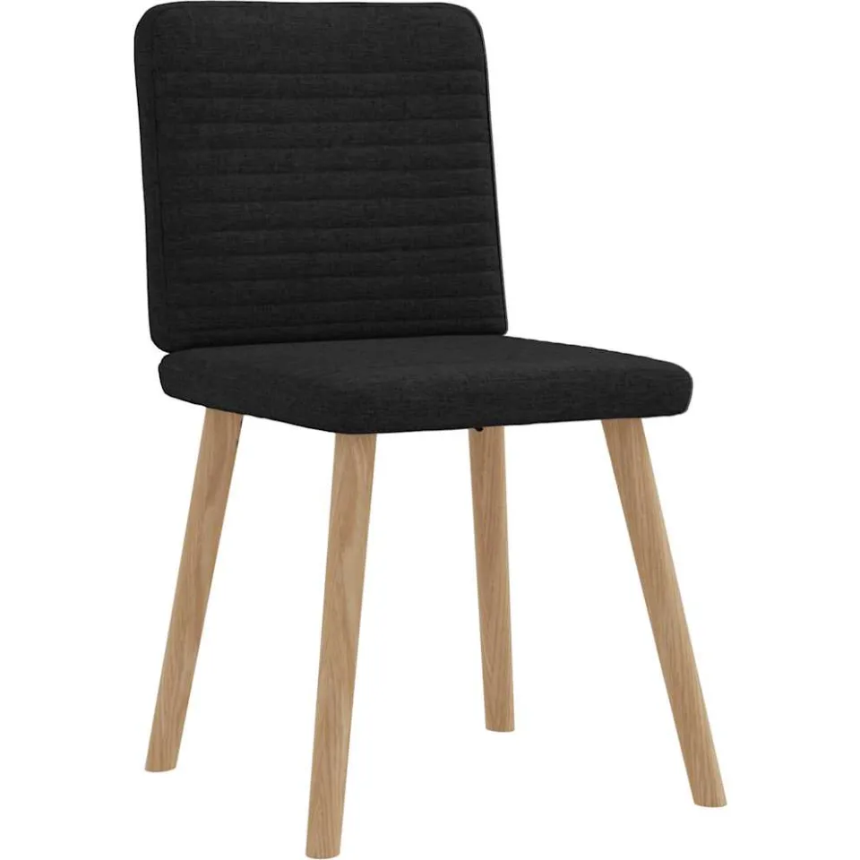 vidaXL Eetkamerstoelen 6 st stof zwart