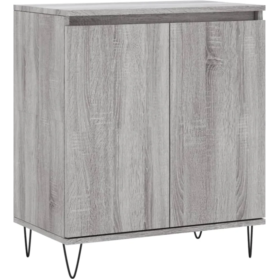 vidaXL Dressoir 60x35x70 cm bewerkt hout grijs sonoma eikenkleurig, foto 3