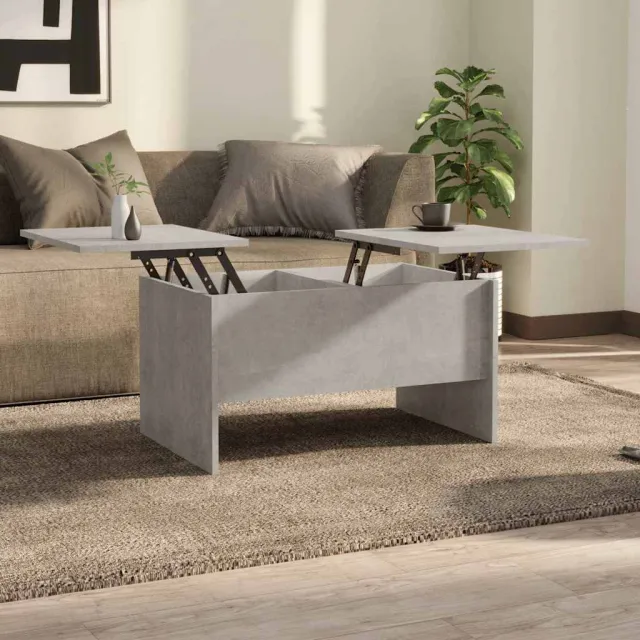 vidaXL Salontafel 80x50x42,5 cm bewerkt hout betongrijs grijs, foto 2